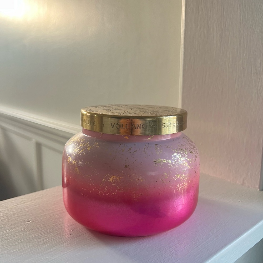Pink and Gold Volcano Candle 19oz